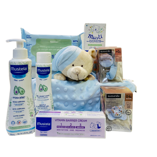 MUSTELA CESTA PARA REGALO BEBE XL AZUL