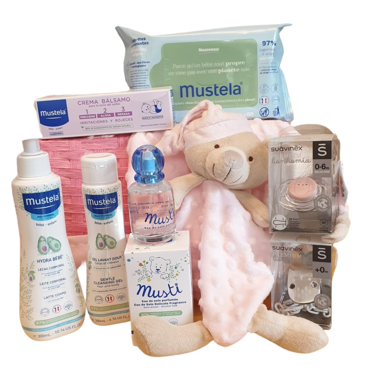Mustela Canastilla Bebé Rosa regalo para tu bebé