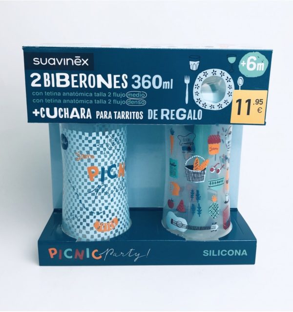 Suavinex Pack 2 Biberones 360ml + Cuchara